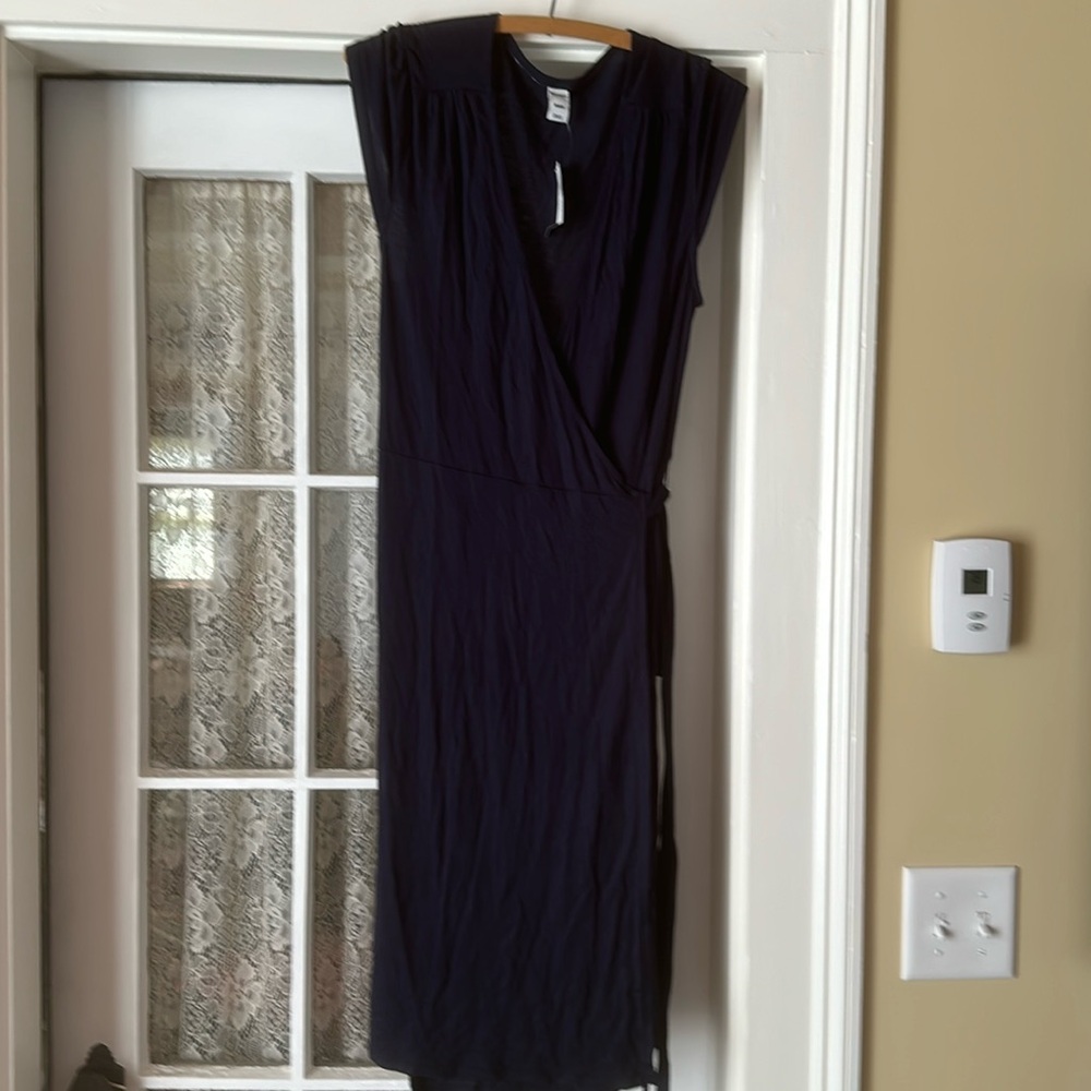 NWT Old Navy navy wrap shirt dress.  Size medium.